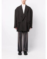 Мужской темно-коричневый двубортный пиджак от Hed Mayner