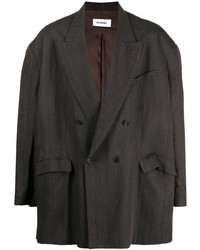 Мужской темно-коричневый двубортный пиджак от Hed Mayner