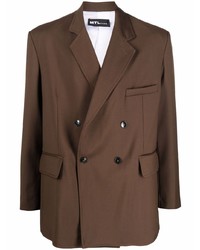 Мужской темно-коричневый двубортный пиджак от MTL STUDIO