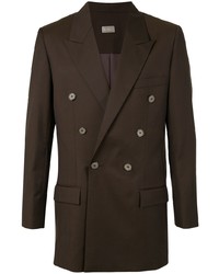 Мужской темно-коричневый двубортный пиджак от Necessity Sense