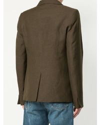 Мужской темно-коричневый двубортный пиджак от Strateas Carlucci