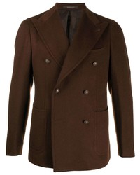 Мужской темно-коричневый двубортный пиджак от Tagliatore