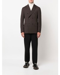 Мужской темно-коричневый двубортный пиджак от Caruso