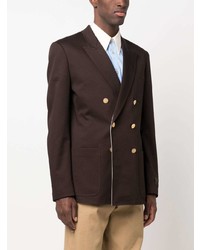 Мужской темно-коричневый двубортный пиджак от Valentino Garavani