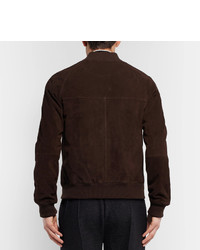 Мужской темно-коричневый замшевый бомбер от Ami