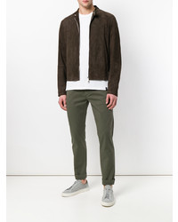 Мужской темно-коричневый замшевый бомбер от Eleventy