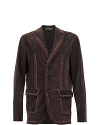 Темно-коричневый замшевый пиджак