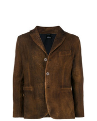 Мужской темно-коричневый замшевый пиджак от Avant Toi