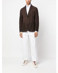 Мужской темно-коричневый замшевый пиджак от Tagliatore
