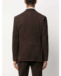 Мужской темно-коричневый замшевый пиджак от Corneliani