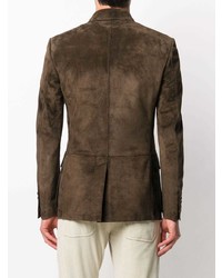 Мужской темно-коричневый замшевый пиджак от Tom Ford