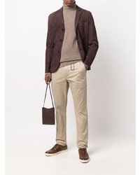 Мужской темно-коричневый замшевый пиджак от Desa 1972