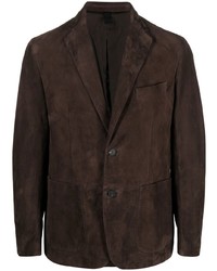 Мужской темно-коричневый замшевый пиджак от Tagliatore