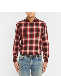 Мужской темно-коричневый замшевый ремень от Saint Laurent