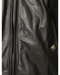 Мужской темно-коричневый кожаный бомбер от Jacob Cohen