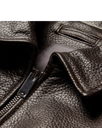 Мужской темно-коричневый кожаный бомбер от Lot 78