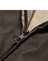 Мужской темно-коричневый кожаный бомбер от Loro Piana