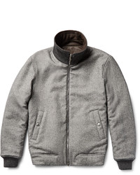 Мужской темно-коричневый кожаный бомбер от Brunello Cucinelli