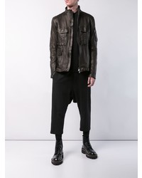 Мужской темно-коричневый кожаный бомбер от The Viridi-anne