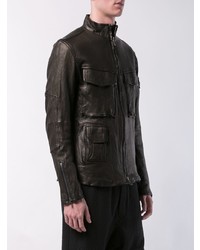 Мужской темно-коричневый кожаный бомбер от The Viridi-anne