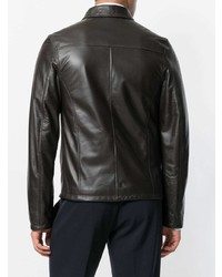 Мужской темно-коричневый кожаный бомбер от Orciani