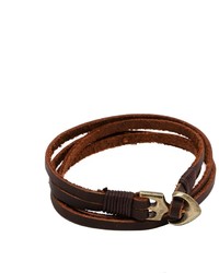 Мужской темно-коричневый кожаный браслет от Asos