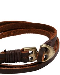 Мужской темно-коричневый кожаный браслет от Asos