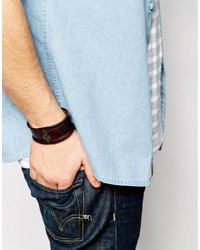 Мужской темно-коричневый кожаный браслет от Reclaimed Vintage