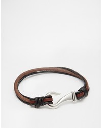 Мужской темно-коричневый кожаный браслет от Seven London