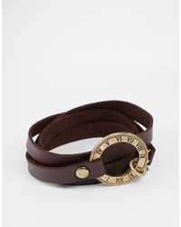 Мужской темно-коричневый кожаный браслет от Icon Brand