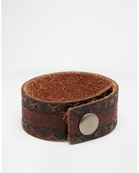 Мужской темно-коричневый кожаный браслет от Reclaimed Vintage