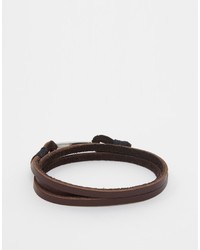 Мужской темно-коричневый кожаный браслет от Seven London
