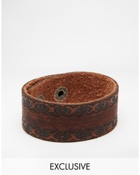 Мужской темно-коричневый кожаный браслет от Reclaimed Vintage