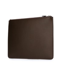 Мужской темно-коричневый кожаный мужской клатч с принтом от Givenchy