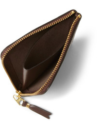 Мужской темно-коричневый кожаный мужской клатч от Comme des Garcons