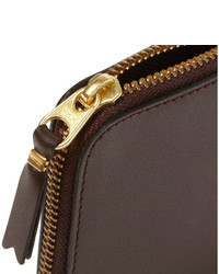 Мужской темно-коричневый кожаный мужской клатч от Comme des Garcons