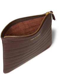Мужской темно-коричневый кожаный мужской клатч от Comme des Garcons