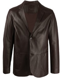 Мужской темно-коричневый кожаный пиджак от Desa 1972