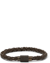 Мужской темно-коричневый кожаный плетеный браслет от Polo Ralph Lauren