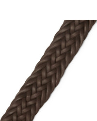 Мужской темно-коричневый кожаный плетеный ремень от Loro Piana