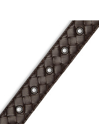 Мужской темно-коричневый кожаный плетеный ремень от Bottega Veneta