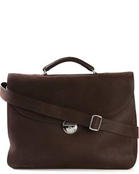 Темно-коричневый кожаный портфель от Orciani