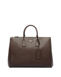 Темно-коричневый кожаный портфель от Prada