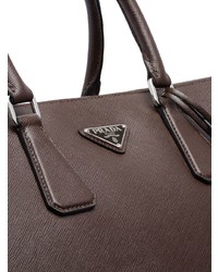 Темно-коричневый кожаный портфель от Prada