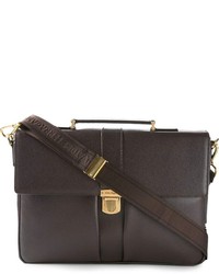 Темно-коричневый кожаный портфель от Salvatore Ferragamo