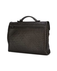 Темно-коричневый кожаный портфель от Bottega Veneta