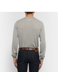 Мужской темно-коричневый кожаный ремень от Tom Ford