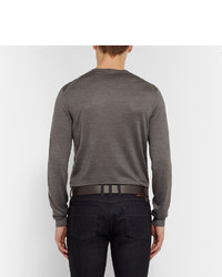 Мужской темно-коричневый кожаный ремень от Gucci