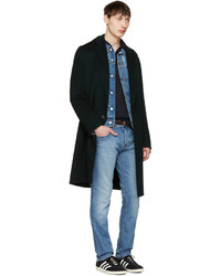 Мужской темно-коричневый кожаный ремень от AMI Alexandre Mattiussi