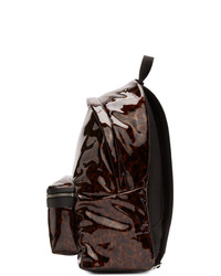 Мужской темно-коричневый кожаный рюкзак с принтом от Saint Laurent